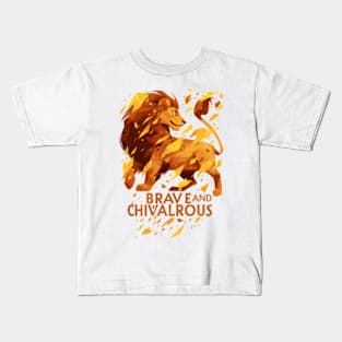 Brave and Chivalrous - Confident Lion - Fantasy Kids T-Shirt